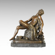 Mitologia Estátua Dionísio / Bacchus Dormindo Bronze Escultura TPE-104